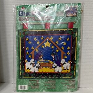 Bucilla  2001 Nativity Scene Felt Applique Kit - Blue and Yellow